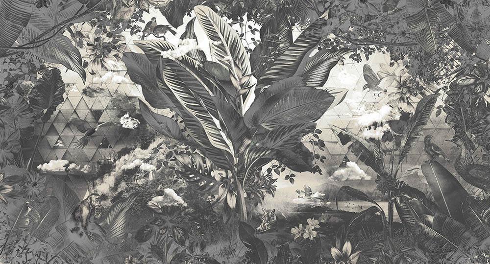 Bongo Congo in Grey - Cobalt - MU12084 - Digital Print - Muance - Kube Contract