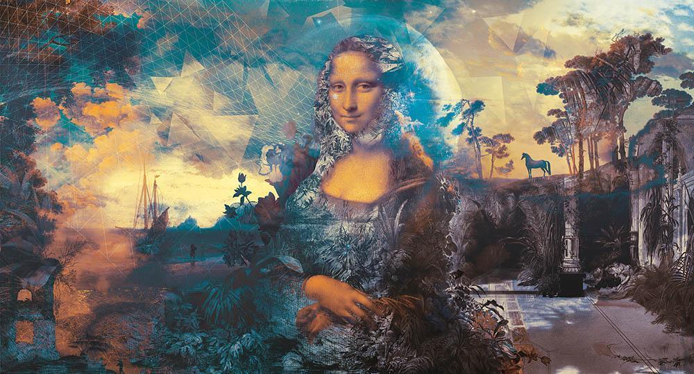 Dining with Mona in Blue - Cobalt - MU12061 - Digital Print - Muance - Kube Contract