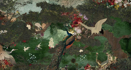 Eden of Bliss in Green - Cobalt - MU12028 - Digital Print - Muance - Kube Contract