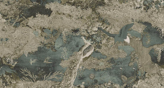 Eden of Bliss in Taupe - Cobalt - MU12030 - Digital Print - Muance - Kube Contract