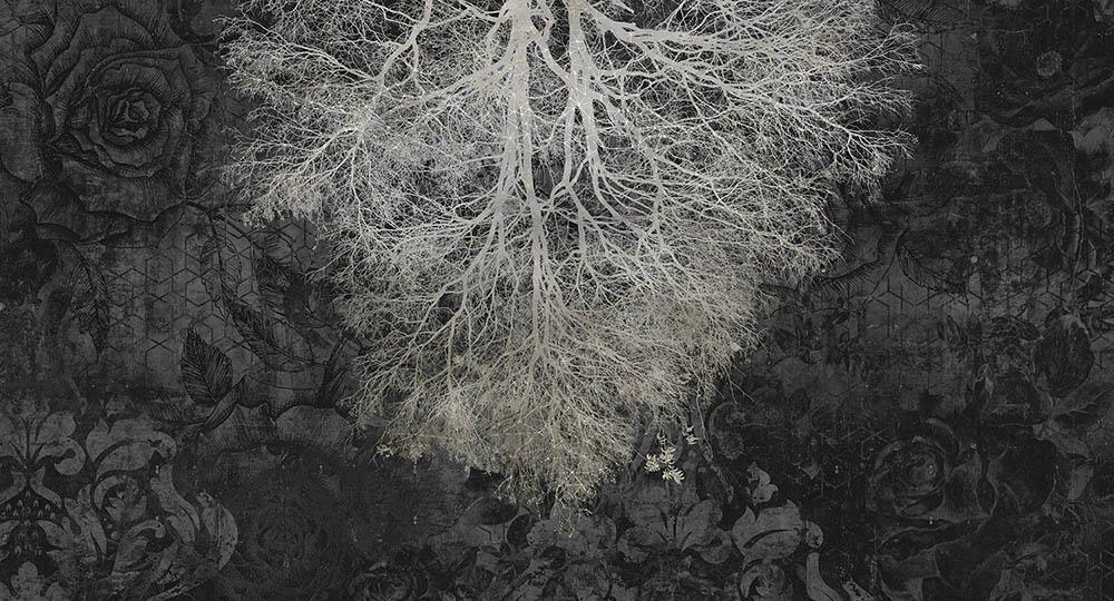 Expansion Theory in Charcoal - Cobalt - MU12032 - Digital Print - Muance - Kube Contract