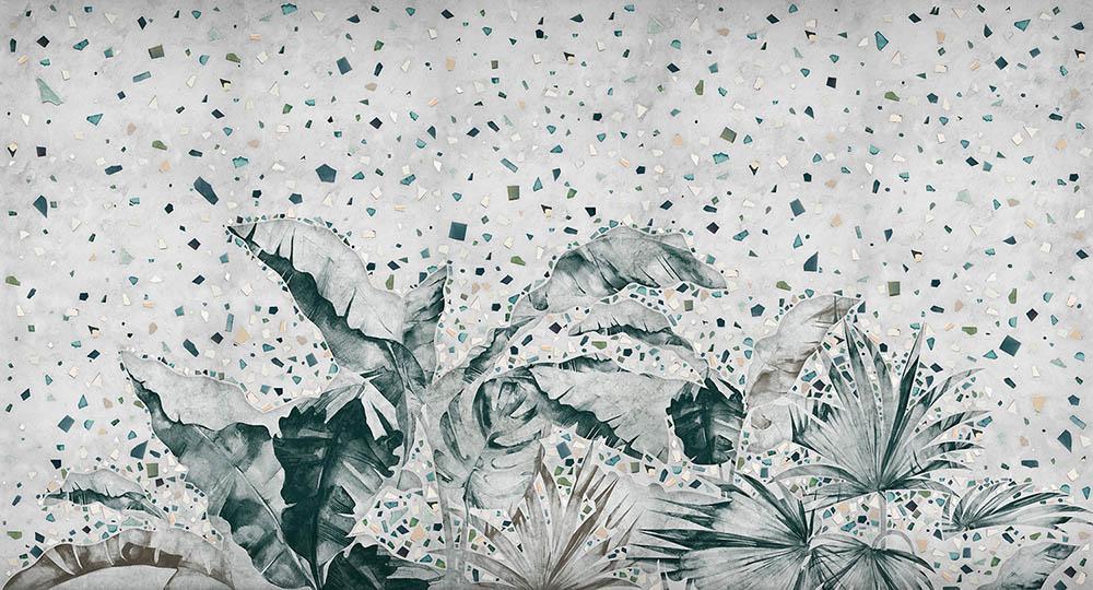 Growing Terrazzo in Green - Cobalt - MU12016 - Digital Print - Muance - Kube Contract