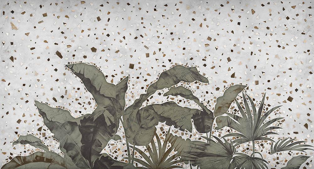 Growing Terrazzo in Grey - Cobalt - MU12018 - Digital Print - Muance - Kube Contract