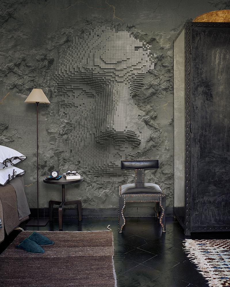 Kintsugi in Grey - Cobalt - MU12040 - Digital Print - Muance - Kube Contract