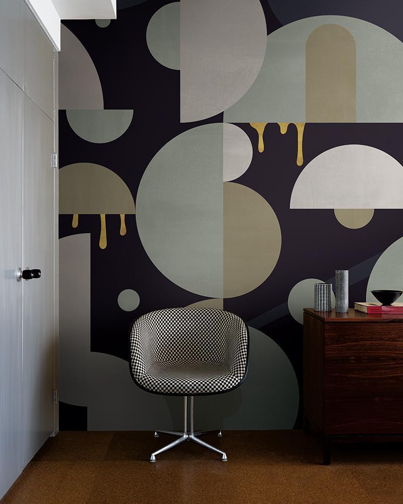 Kirkwood in Black - Cobalt - MU12019 - Digital Print - Muance - Kube Contract