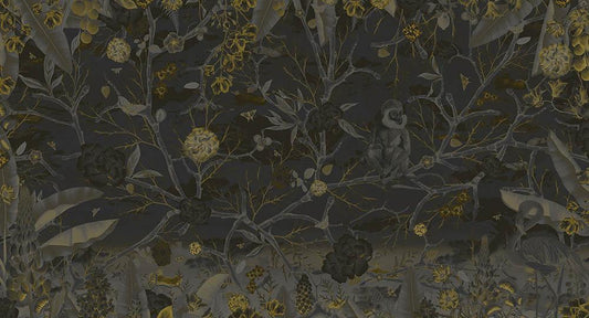 Lost World in Charcoal - Cobalt - MU12102 - Digital Print - Muance - Kube Contract