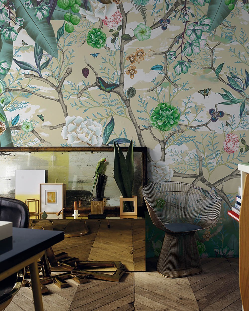 Lost World in Gold - Cobalt - MU12100 - Digital Print - Muance - Kube Contract