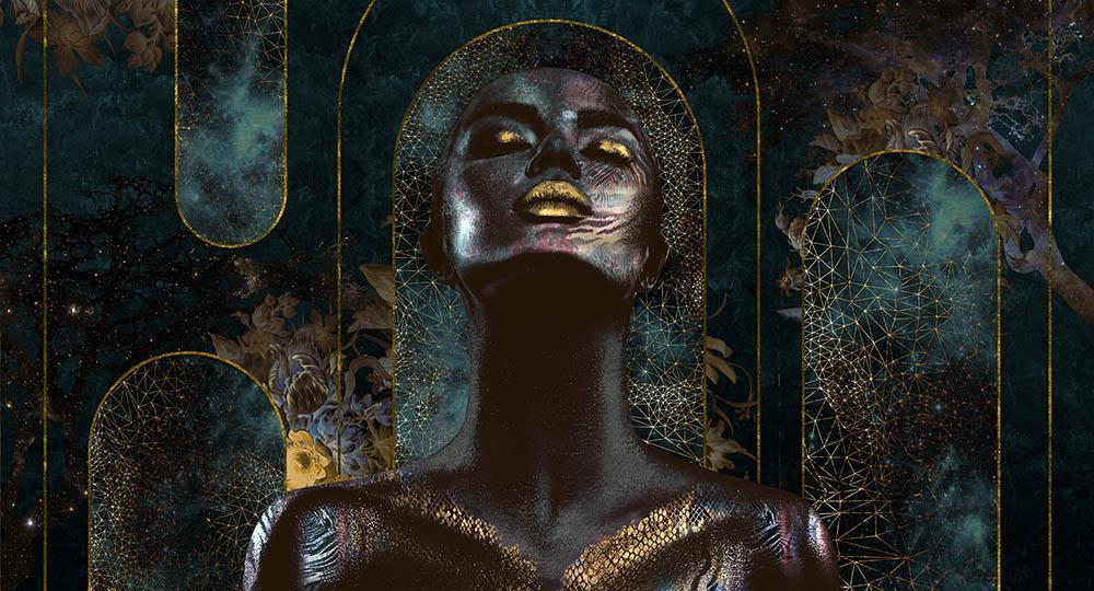 Nalini in Green - Cobalt - MU12004 - Digital Print - Muance - Kube Contract