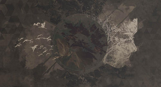 New Divide in Charcoal - Cobalt - MU12002 - Digital Print - Muance - Kube Contract