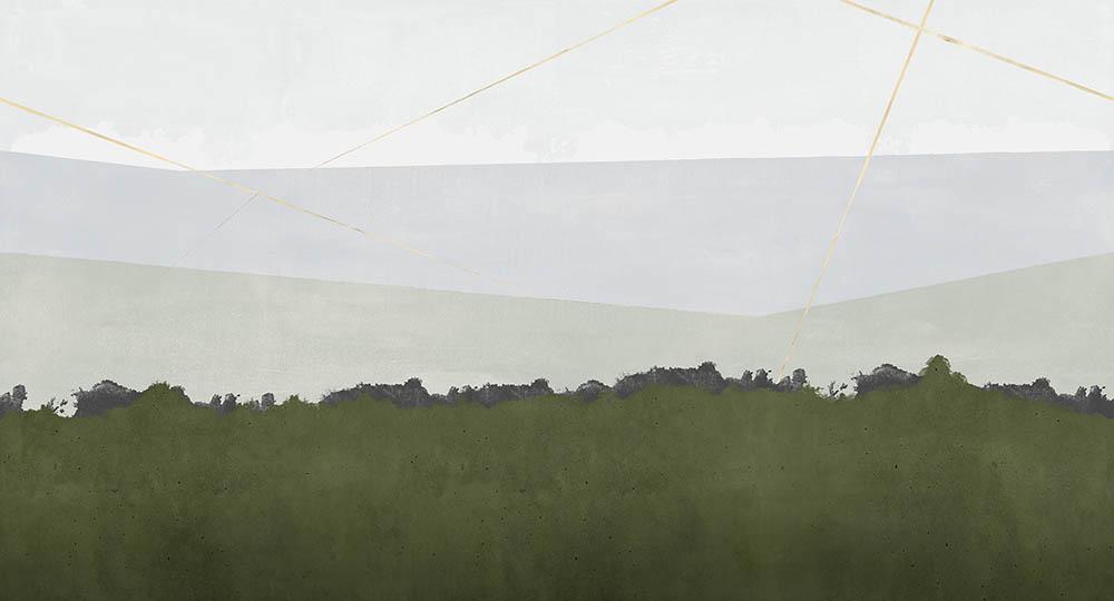 Pointing Things Out in Green - Cobalt - MU12079 - Digital Print - Muance - Kube Contract