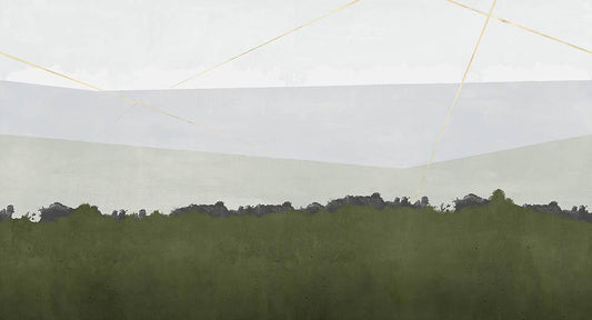 Pointing Things Out in Green - Cobalt - MU12079 - Digital Print - Muance - Kube Contract