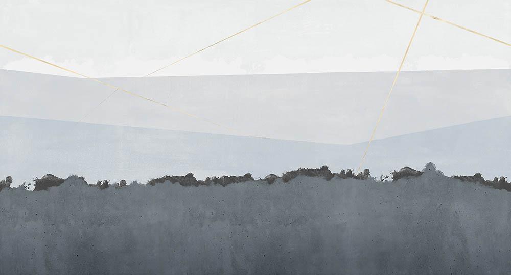 Pointing Things Out in Grey - Cobalt - MU12080 - Digital Print - Muance - Kube Contract