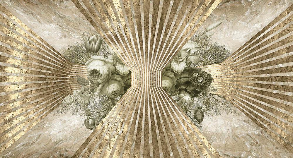 Royal Awakening in Gold - Cobalt - MU12054 - Digital Print - Muance - Kube Contract