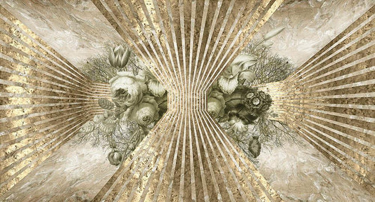 Royal Awakening in Gold - Cobalt - MU12054 - Digital Print - Muance - Kube Contract