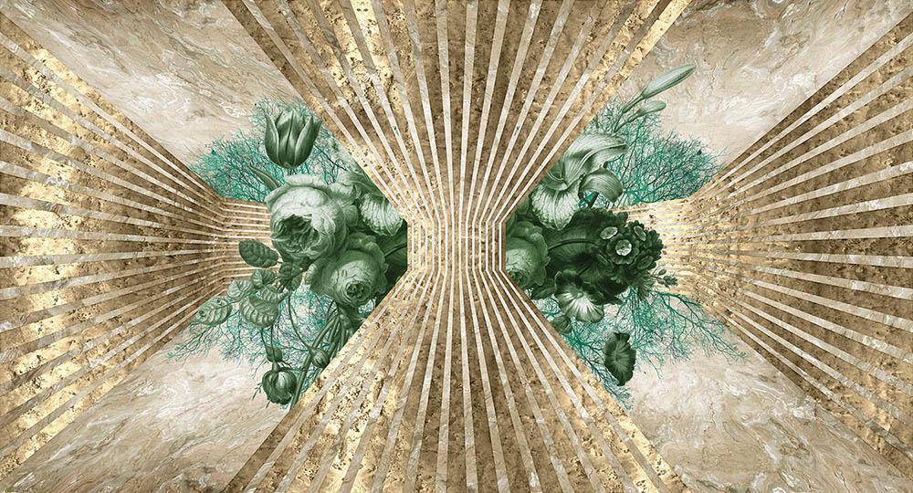 Royal Awakening in Green - Cobalt - MU12053 - Digital Print - Muance - Kube Contract