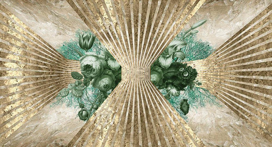 Royal Awakening in Green - Cobalt - MU12053 - Digital Print - Muance - Kube Contract