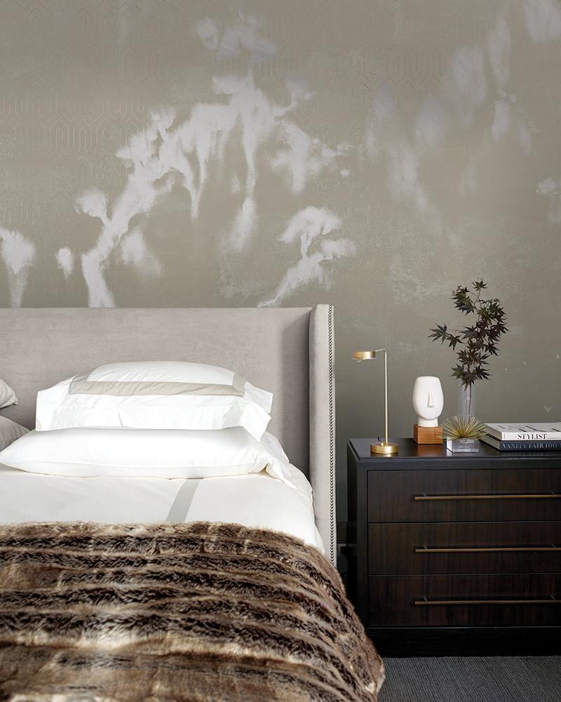 Shangri-la in Taupe - Cobalt - MU12076 - Digital Print - Muance - Kube Contract