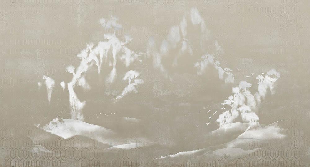 Shangri-la in Taupe - Cobalt - MU12076 - Digital Print - Muance - Kube Contract