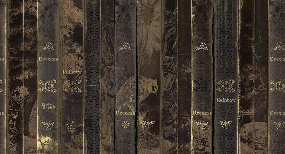 The Art of Knowledge in Black - Cobalt - MU12088 - Digital Print - Muance - Kube Contract