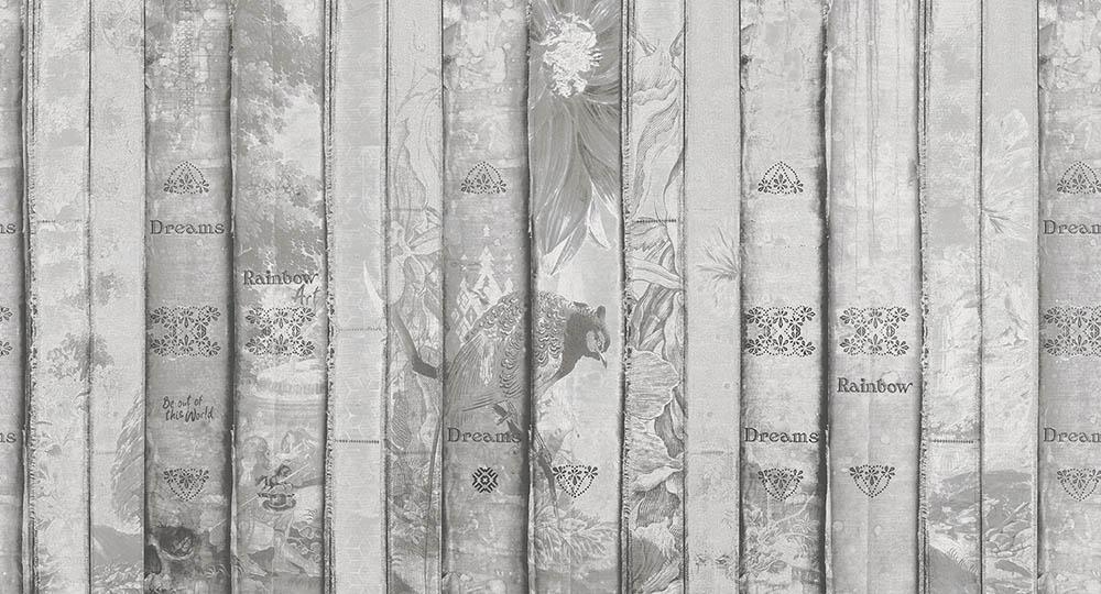 The Art of Knowledge in Grey - Cobalt - MU12090 - Digital Print - Muance - Kube Contract