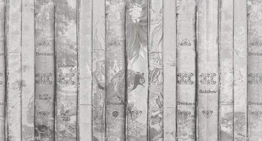 The Art of Knowledge in Grey - Cobalt - MU12090 - Digital Print - Muance - Kube Contract