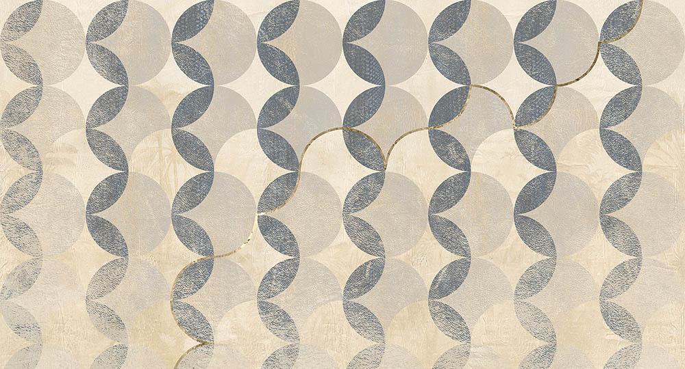 Tropicana Spheres in Grey - Cobalt - MU12072 - Digital Print - Muance - Kube Contract