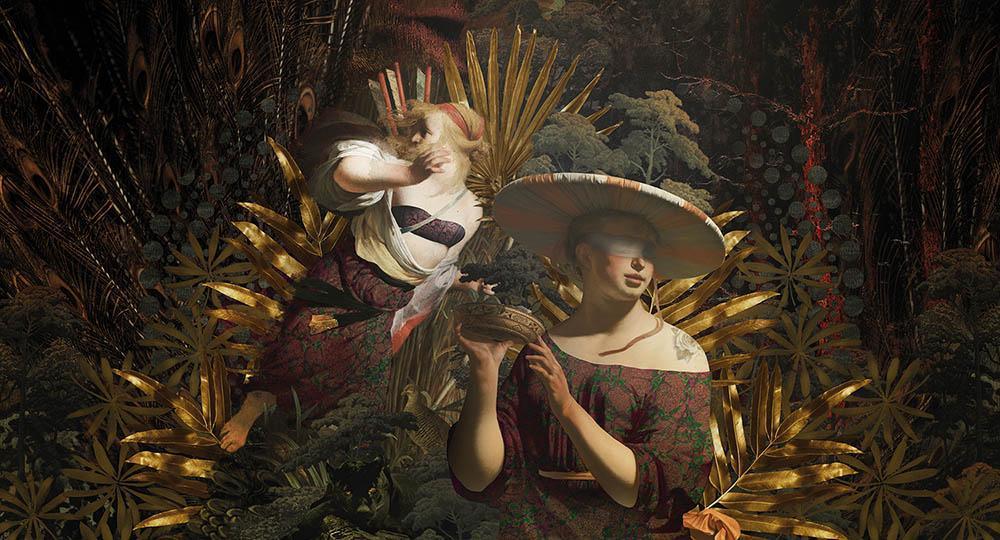 Veni Vidi Amavi in Red - Cobalt - MU12096 - Digital Print - Muance - Kube Contract