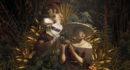 Veni Vidi Amavi in Red - Cobalt - MU12096 - Digital Print - Muance - Kube Contract