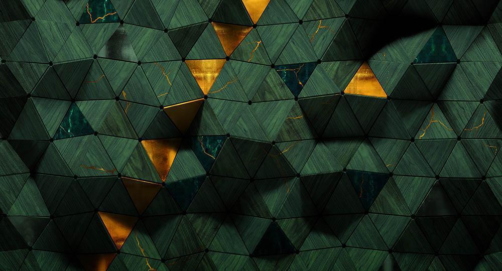 Wall of Manu in Green - Cobalt - MU12010 - Digital Print - Muance - Kube Contract