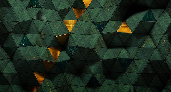 Wall of Manu in Green - Cobalt - MU12010 - Digital Print - Muance - Kube Contract